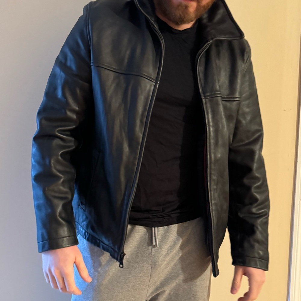 Tommy Hilfiger Real Leather Lambskin Zip Up Jacket Quilted Interior